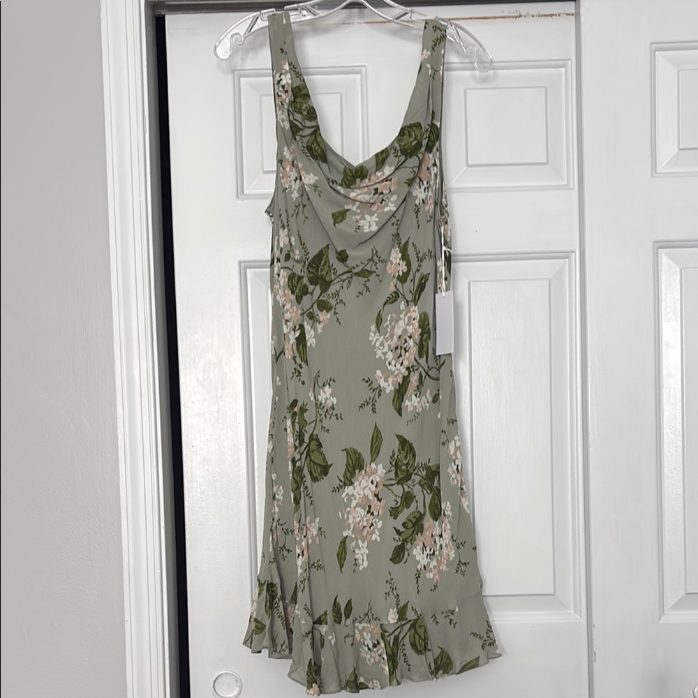 NWT Reformation Floral Green Sleeveless Dress